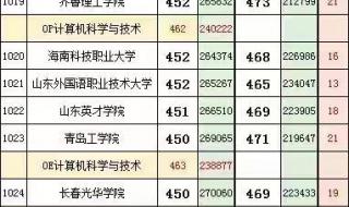 2022山东位次19万至20万分数480至490的录取数据